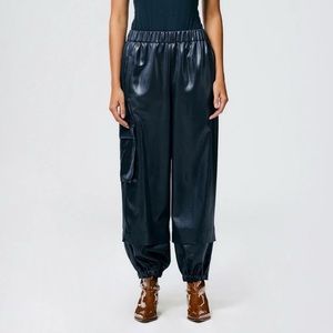 Tibi Celia Drape Wilt Jogger - Navy